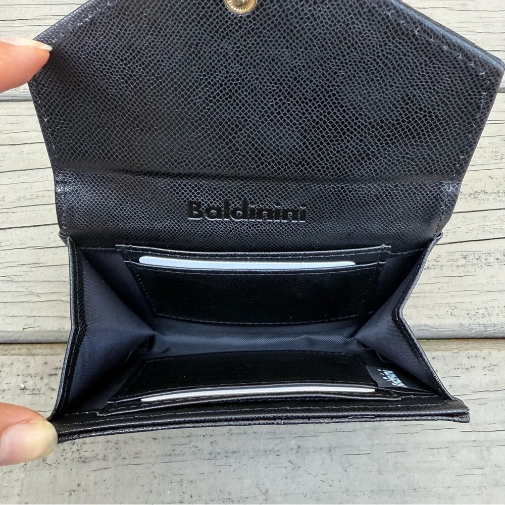 NIB Baldinini Embossed Bifold Wallet in Black